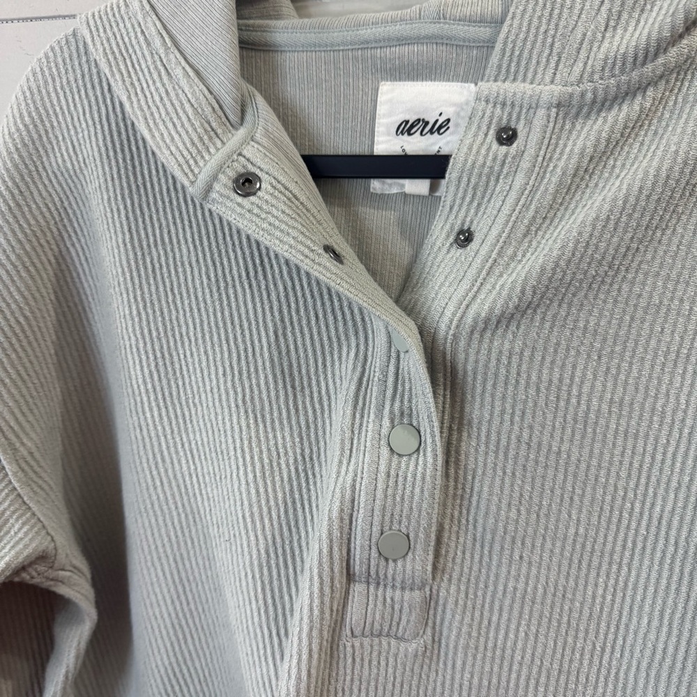 Aerie Oversized XXS Hooded Sweatshirt Ribbed Casual Comfort - Picture 8 of 9